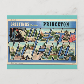 Carte Postale Voyage vintage Princeton West Virginia