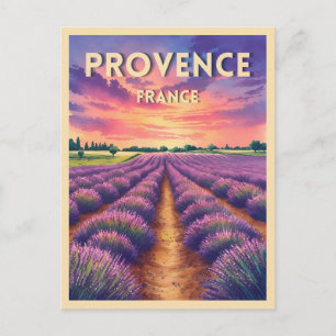Carte Postale Voyage Vintage Provence France Coucher de Soleil s