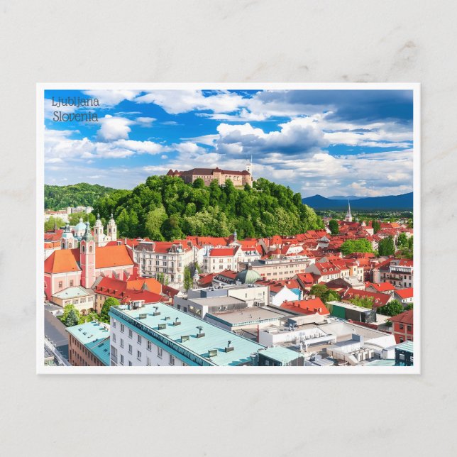 Carte Postale voyage vintage retro Ljubljana Slovénie (Devant)
