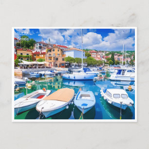 Carte Postale voyage vintage Rijeka Croatie Kostrena Opatija