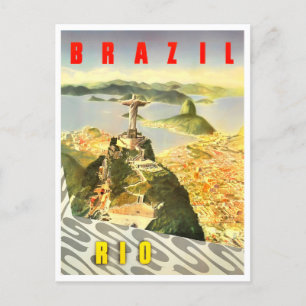 Carte postale voyage vintage Rio de Janeiro Brasil