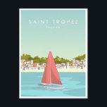 Carte Postale voyage vintage Saint tropez France tourisme<br><div class="desc">vintage,  rétro,  voyage,  moderne,  aquarelle,  Marseille,  France,  Château Saint Jean,  tourisme,  Saint tropez, </div>