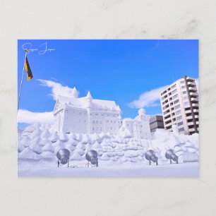 Carte Postale voyage vintage Sapporo Japon festival de neige vil