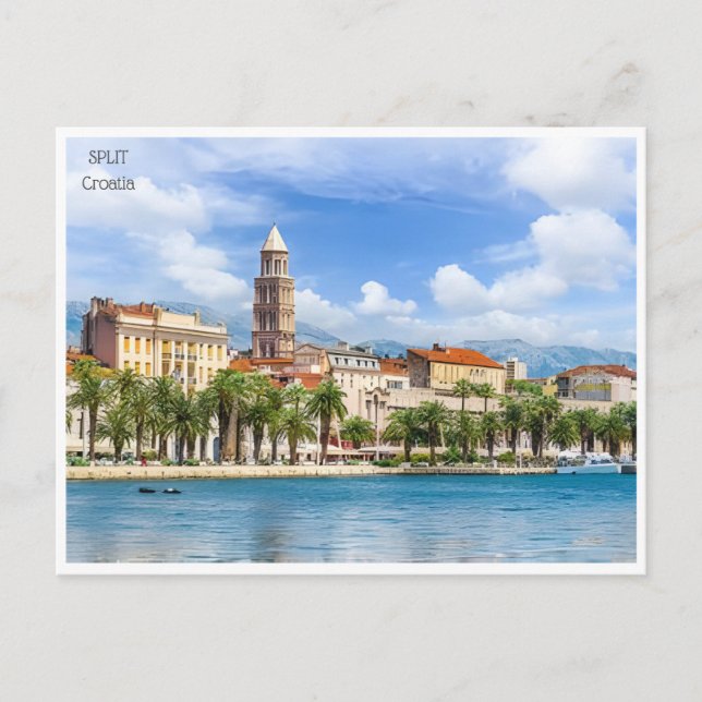 Carte Postale voyage vintage Split Croatie tourisme rétro (Devant)