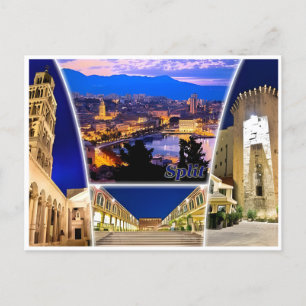 Carte Postale voyage vintage Split Croatie tourisme rétro