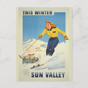 Carte postale voyage vintage Sun Valley Idaho