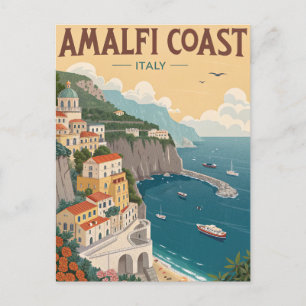 Carte Postale Voyage vintage sur la côte amalfitaine