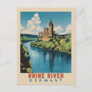 Carte Postale Voyage vintage sur le Rhin Allemagne