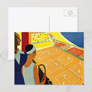 Carte Postale Voyage Vintage, Tennis, Sports, Monte-Carlo Monaco
