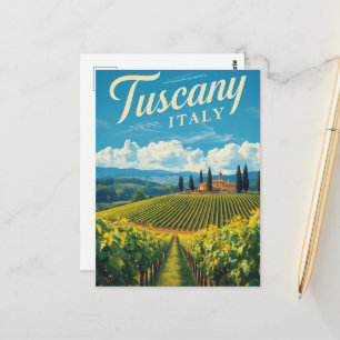 Carte Postale Voyage Vintage Toscane Italie Scénique Rétro 