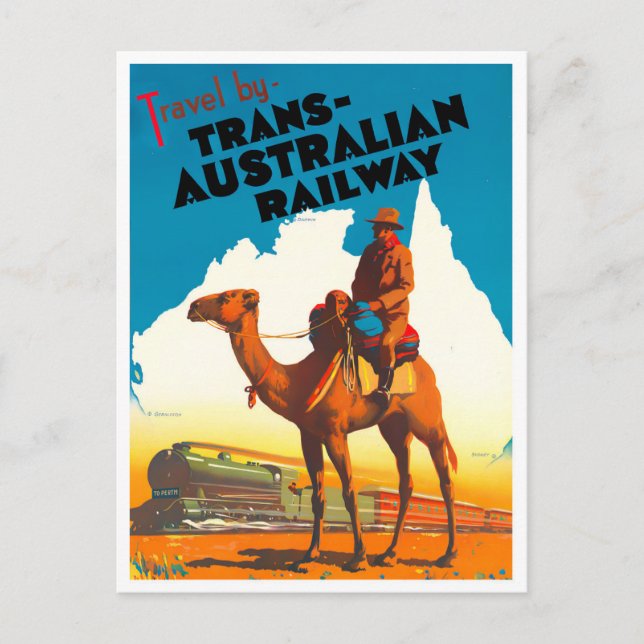 Carte Postale Voyage vintage Trans Australian Railway (Devant)