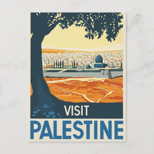Carte Postale Voyage Vintage Visitez la Palestine (Devant)