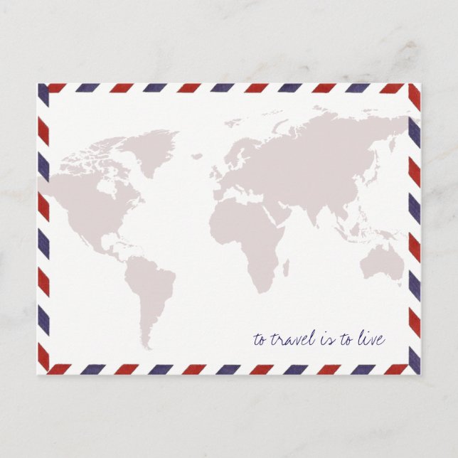 Carte Postale voyager est de vivre / worldmap (Devant)