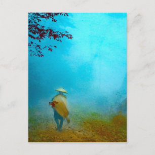 Carte Postale Voyageur dans le brouillard japonais dans le Vieux