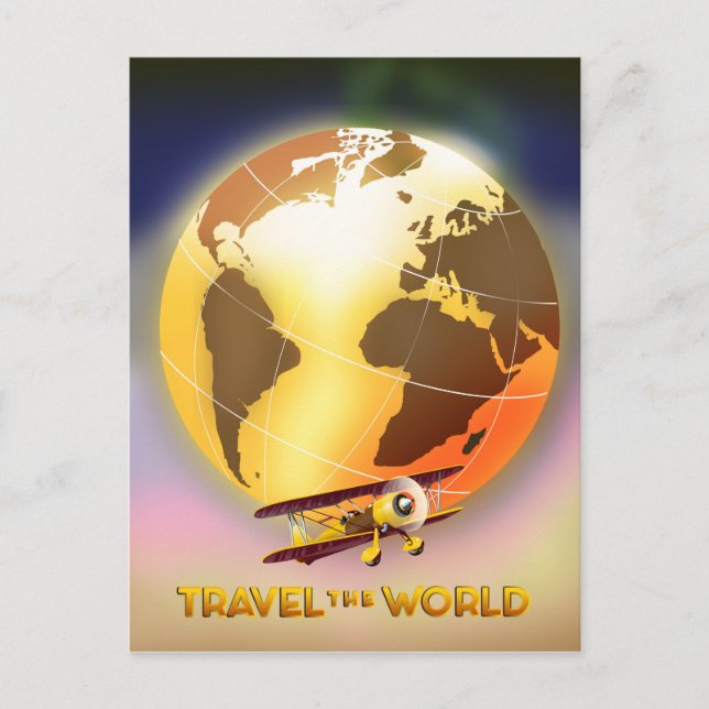 Carte Postale Voyagez à travers le Monde (Devant)