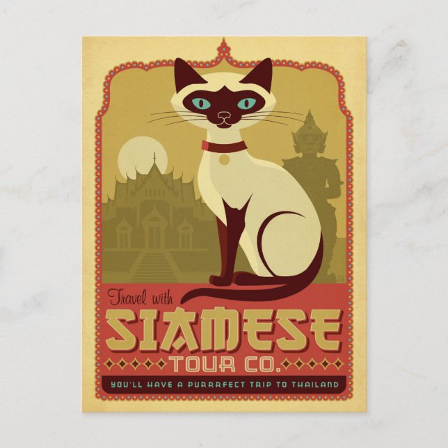 Carte Postale Voyagez avec Siamese Tour Co. (Devant)