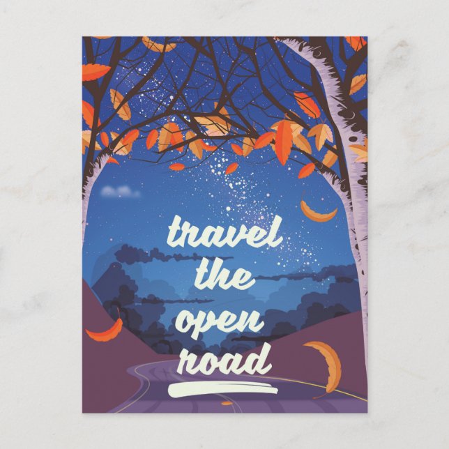 Carte Postale Voyagez sur la route ouverte (Devant)