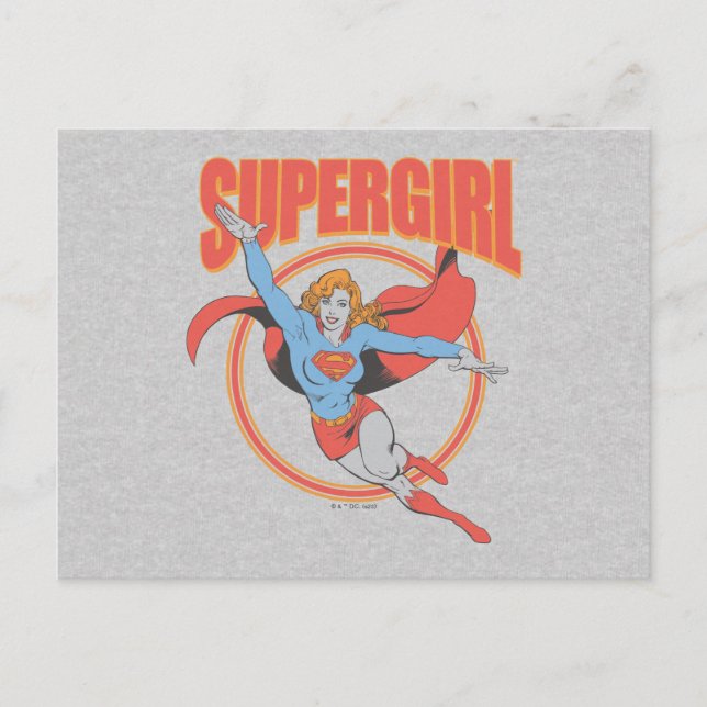 Carte Postale Vrai Vintage Supergirl Flying Graphic (Devant)
