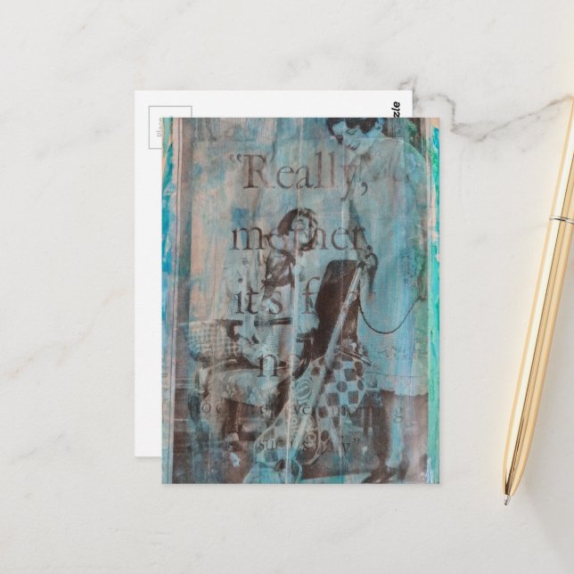 Carte Postale Vraiment Mère un Collage d'Aspiration (Devant/Arrière en situation)