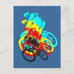 Carte Postale VTT de la vieille école / VTT de l'essai