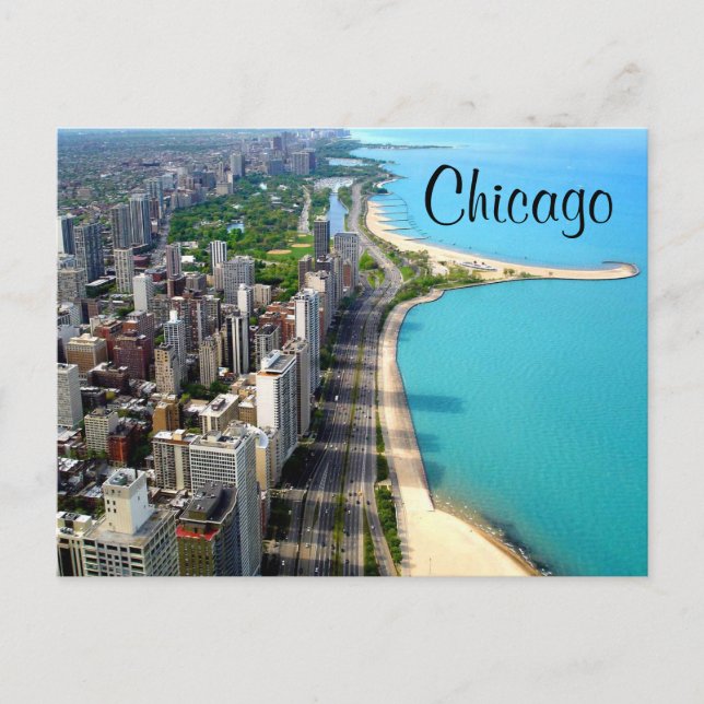 Carte Postale Vue aérienne Chicago Illinois Travel Post Card (Devant)