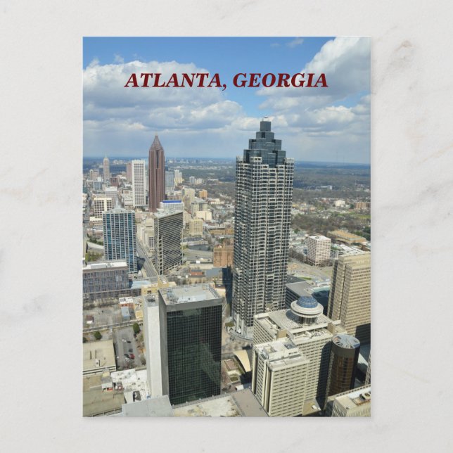 Carte Postale Vue aérienne d'Atlanta, Géorgie (Devant)