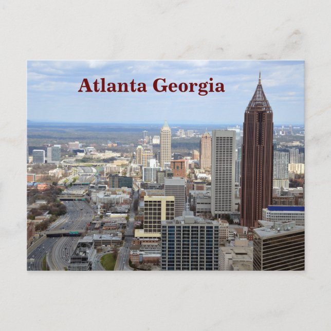 Carte Postale Vue aérienne d'Atlanta, Géorgie (Devant)