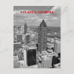 Carte Postale Vue aérienne d'Atlanta, Géorgie en noir et blanc