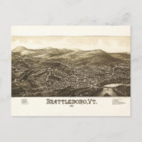 Vue aérienne de Brattleboro, Vermont (1886)