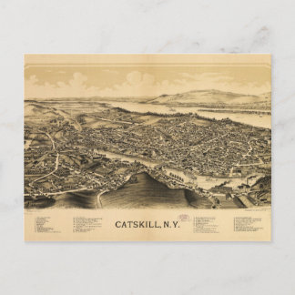 Carte Postale Vue aérienne de Catskill, New York (1889)