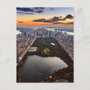 Carte Postale Vue aérienne de Central Park au coucher du soleil