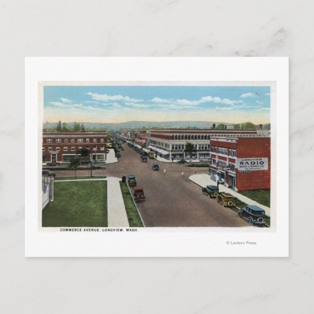 Carte Postale Vue aérienne de Commerce Avenue (Devant)