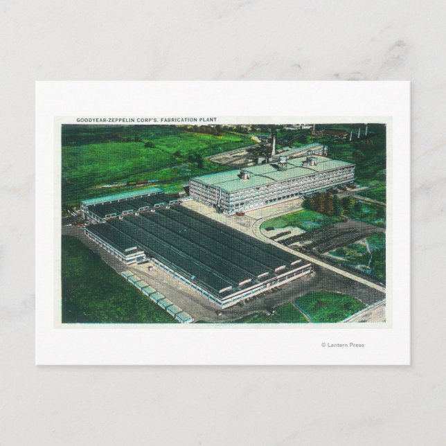 Carte Postale Vue aérienne de Goodyear-Zeppelin Fabrication (Devant)