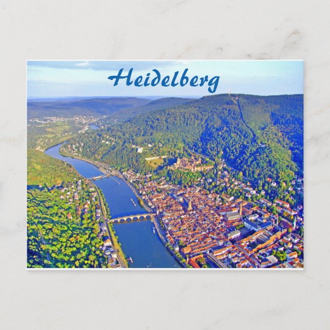 Carte postale - Vue aérienne de Heidelberg (Devant)