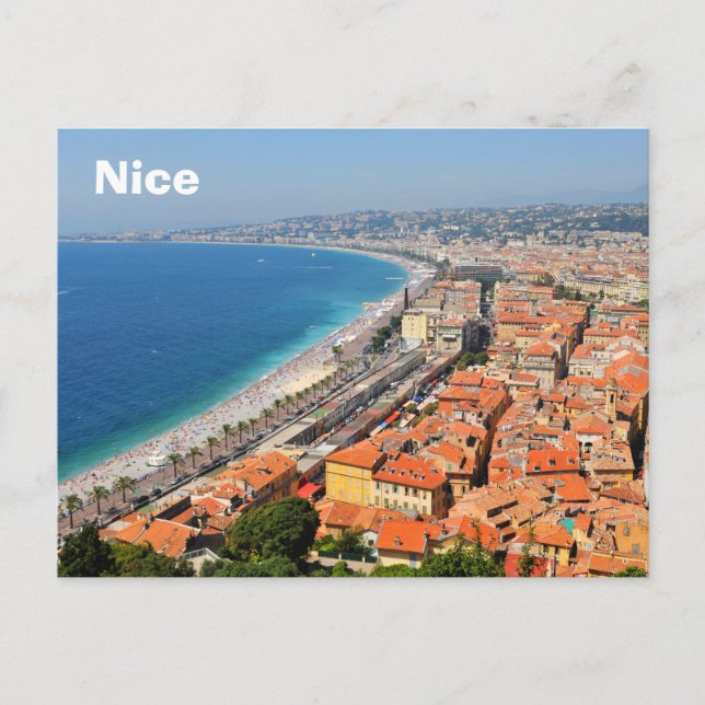 Carte Postale Vue aérienne de la Côte d'Azur à Nice, France (Devant)