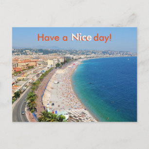 Carte Postale Vue aérienne de la plage à Nice, France