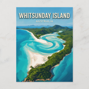 Carte Postale Vue aérienne de la plage de l'île Whitsunday Austr
