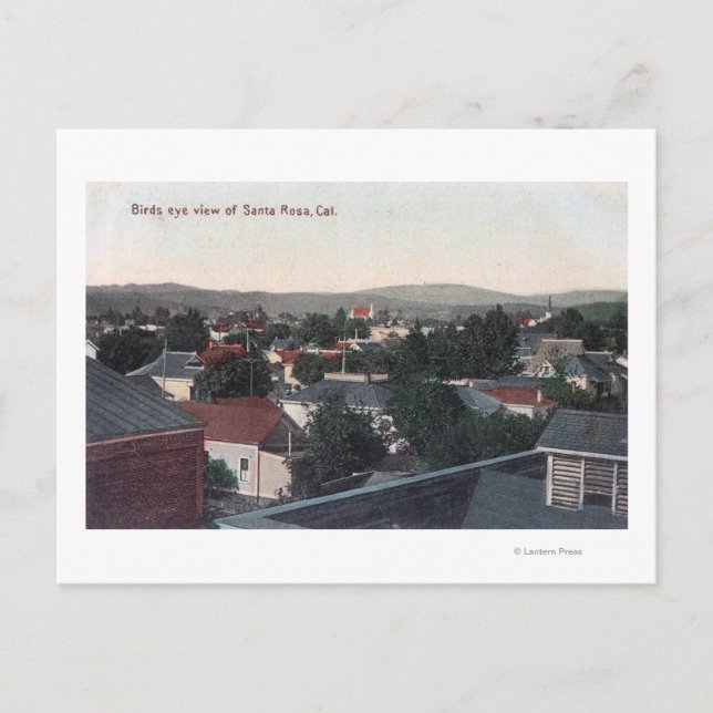 Carte Postale Vue aérienne de la ville de Santa Rosa, CA (Devant)