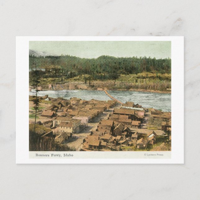 Carte Postale Vue aérienne de la ville et de la rivière (Devant)