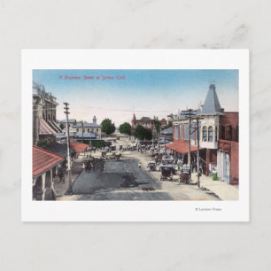 Carte Postale Vue aérienne de la zone d'affairesSelma, CA