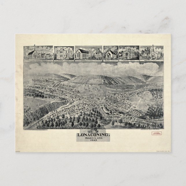 Carte Postale Vue aérienne de Londres, Maryland (1905) (Devant)