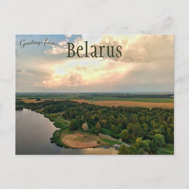 Carte Postale Vue aérienne de Niaśviž Biélorussie (Devant)