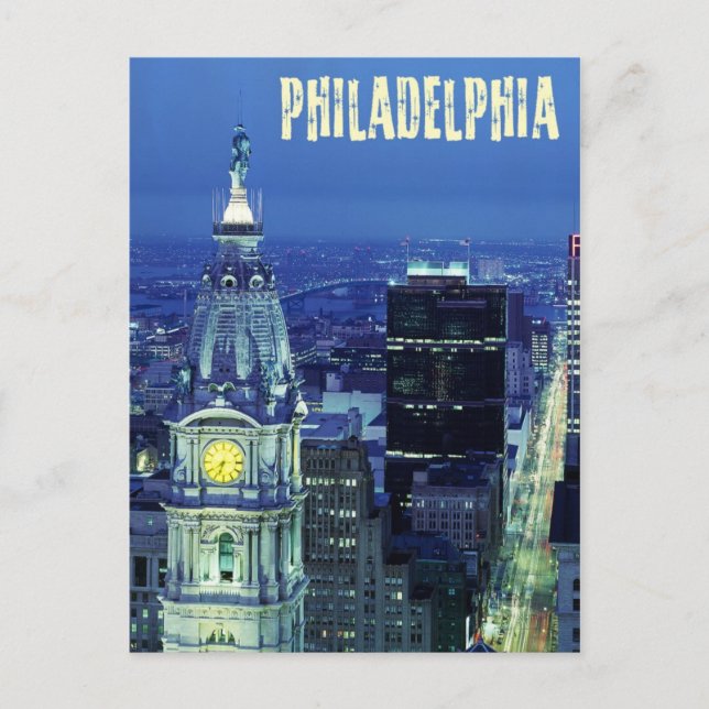 Carte Postale Vue aérienne de Philadelphie avec l'Hôtel de Ville (Devant)
