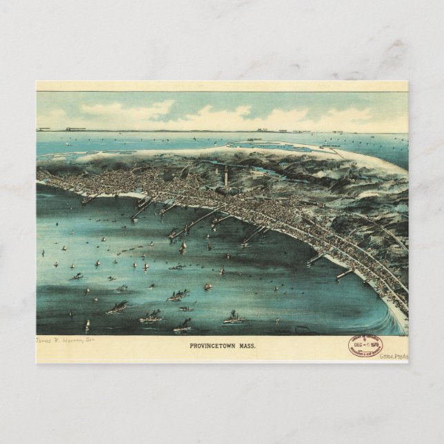 Carte Postale Vue aérienne de Provincetown, Massachusetts (1910) (Devant)