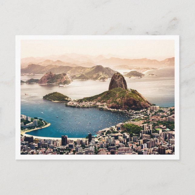 Carte Postale Vue aérienne de Rio de Janeiro au Brésil (Devant)
