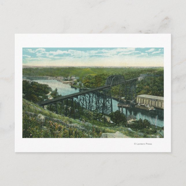 Carte Postale Vue aérienne de Rondout Creek et du pont Wilbur (Devant)