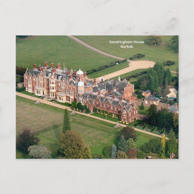 Carte Postale Vue aérienne de Sandringham House, Norfolk (Devant)