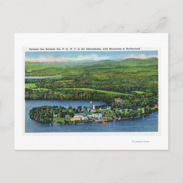 Carte Postale Vue aérienne de Saranac Inn (Devant)
