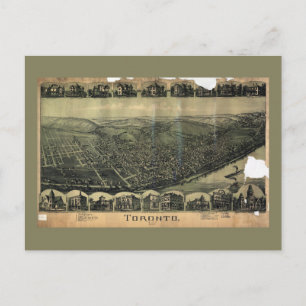 Carte Postale Vue aérienne de Toronto, Ohio (1899)