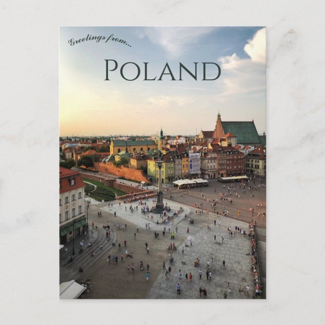 Carte Postale Vue aérienne de Varsovie Pologne (Devant)